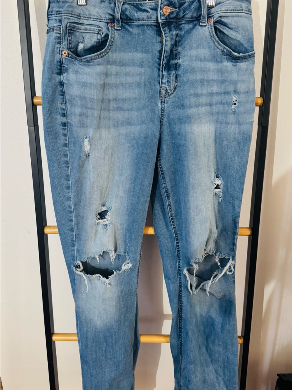 Maurices Light Blue Distressed Skinny Jeans